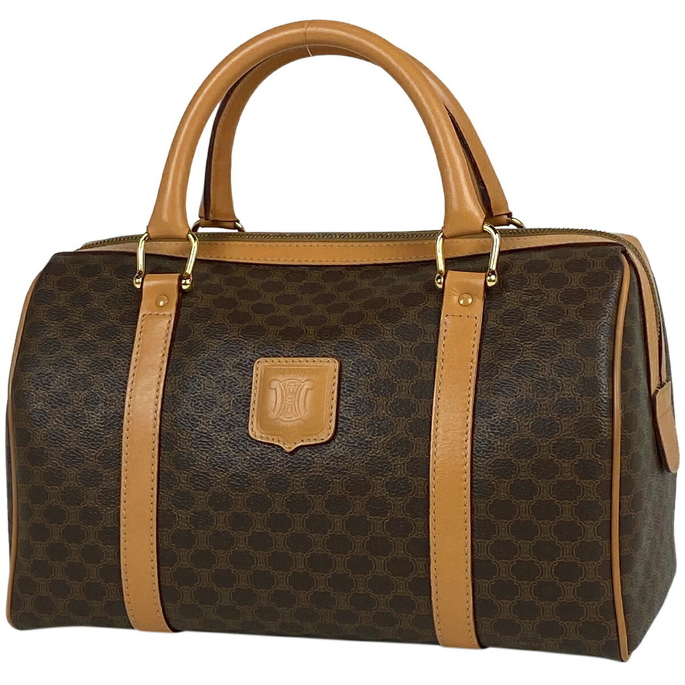 Celine Macadam handbag Boston bag canvas brown